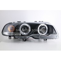BMW E46 2D 99-02 Black Projector Headlamp w Ring